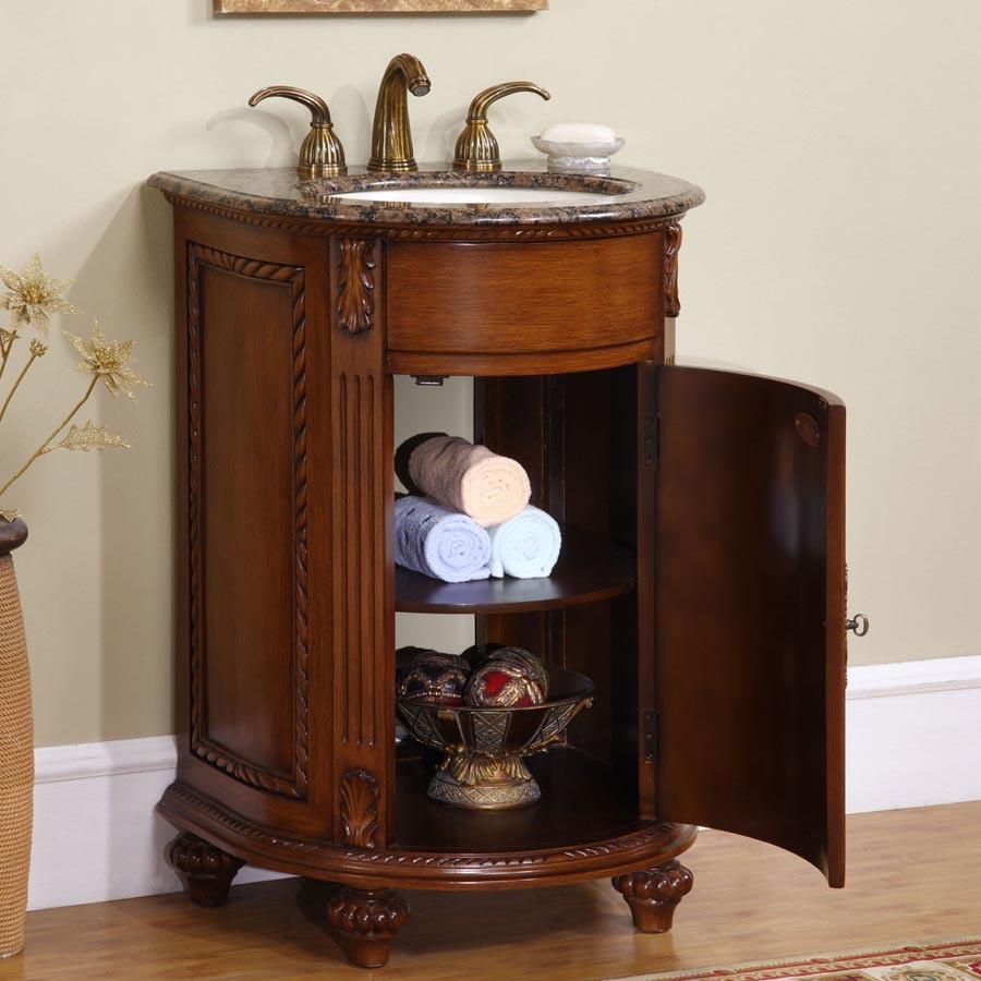 Silkroad 24" Traditional Single Sink Bathroom Vanity Vanity Silkroad Exclusive 