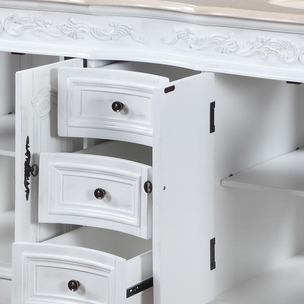 Silkroad 58" Traditional Double Sink Bathroom Vanity Vanity Silkroad Exclusive 