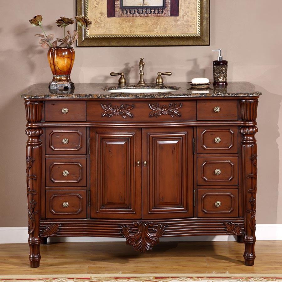 Silkroad 48" Traditional Single Sink Bathroom Vanity Vanity Silkroad Exclusive 