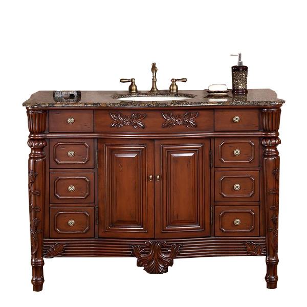 Silkroad 48" Traditional Single Sink Bathroom Vanity Vanity Silkroad Exclusive 
