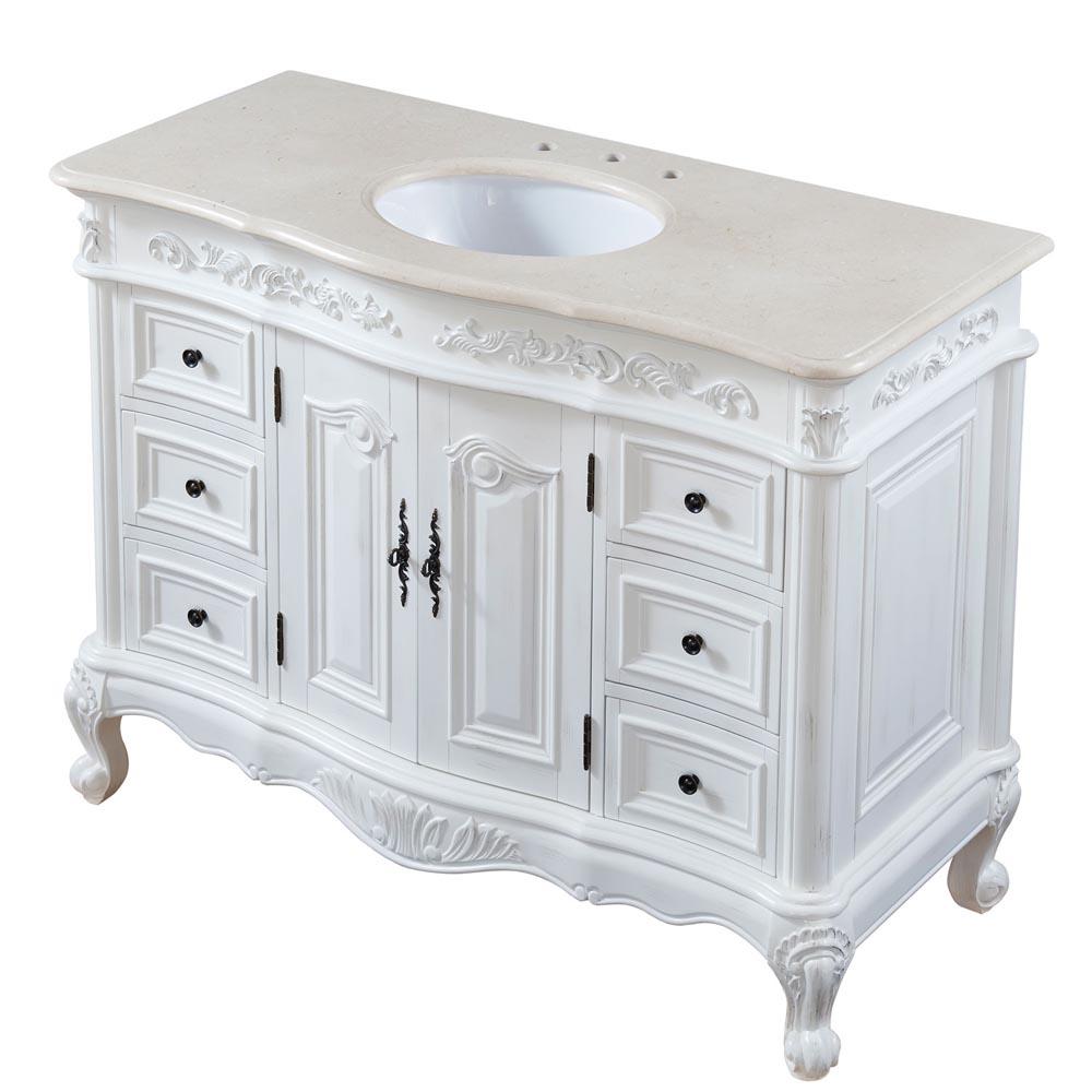 Silkroad 48" Traditional Single Sink Bathroom Vanity Vanity Silkroad Exclusive 