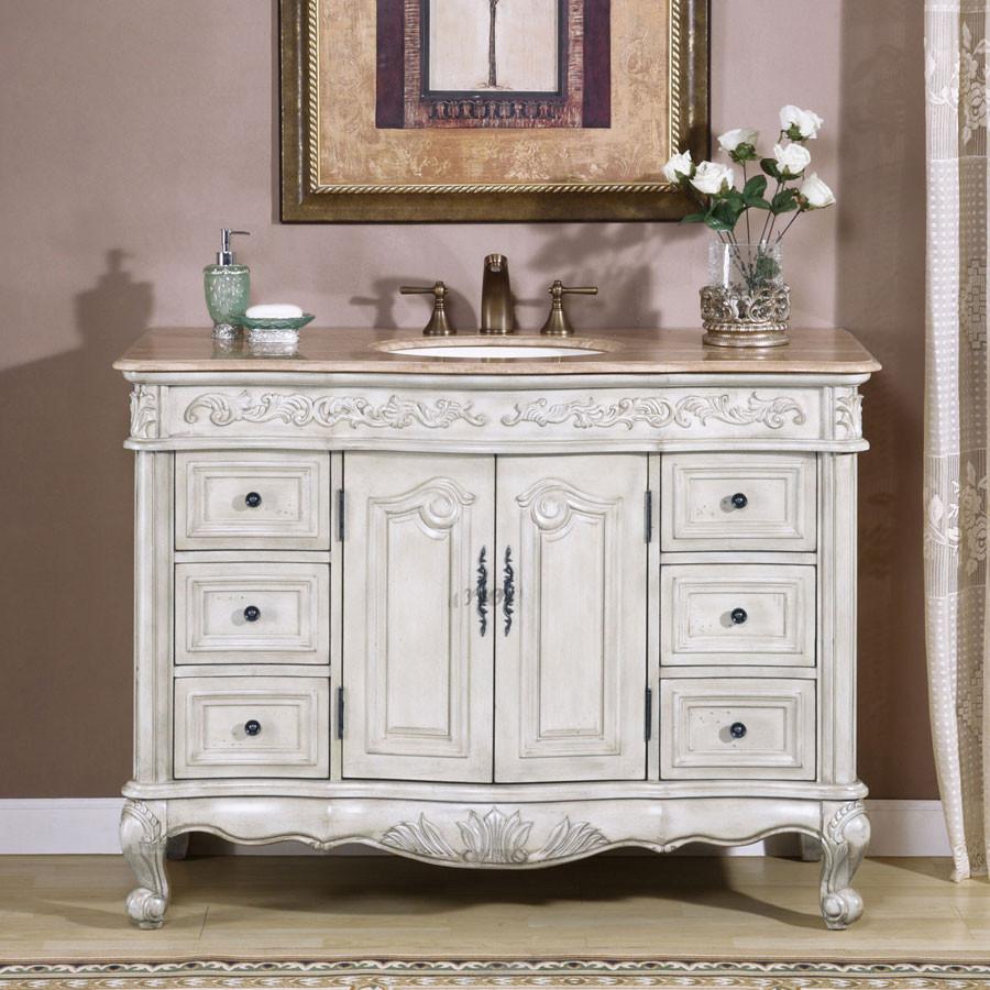 Silkroad 48" Traditional Single Sink Bathroom Vanity Vanity Silkroad Exclusive 