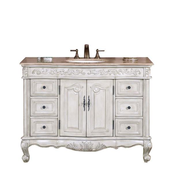 Silkroad 48" Traditional Single Sink Bathroom Vanity Vanity Silkroad Exclusive 