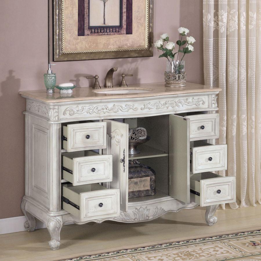 Silkroad 48" Traditional Single Sink Bathroom Vanity Vanity Silkroad Exclusive 