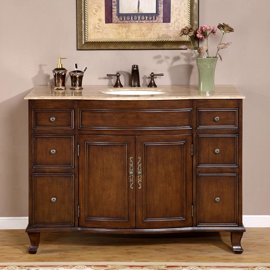 Silkroad 48" Transitional Single Sink Bathroom Vanity Vanity Silkroad Exclusive 