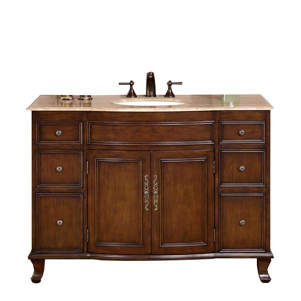 Silkroad 48" Transitional Single Sink Bathroom Vanity Vanity Silkroad Exclusive 