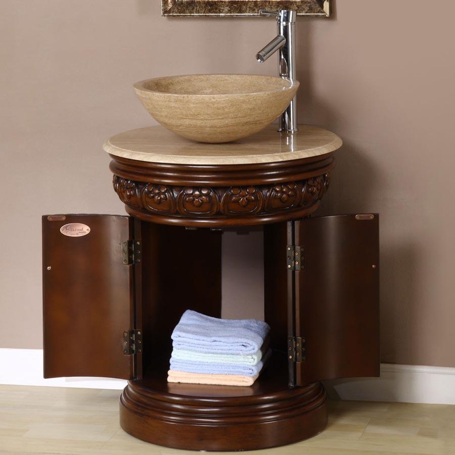 Silkroad 24" Transitional Single Sink Bathroom Vanity Vanity Silkroad Exclusive 