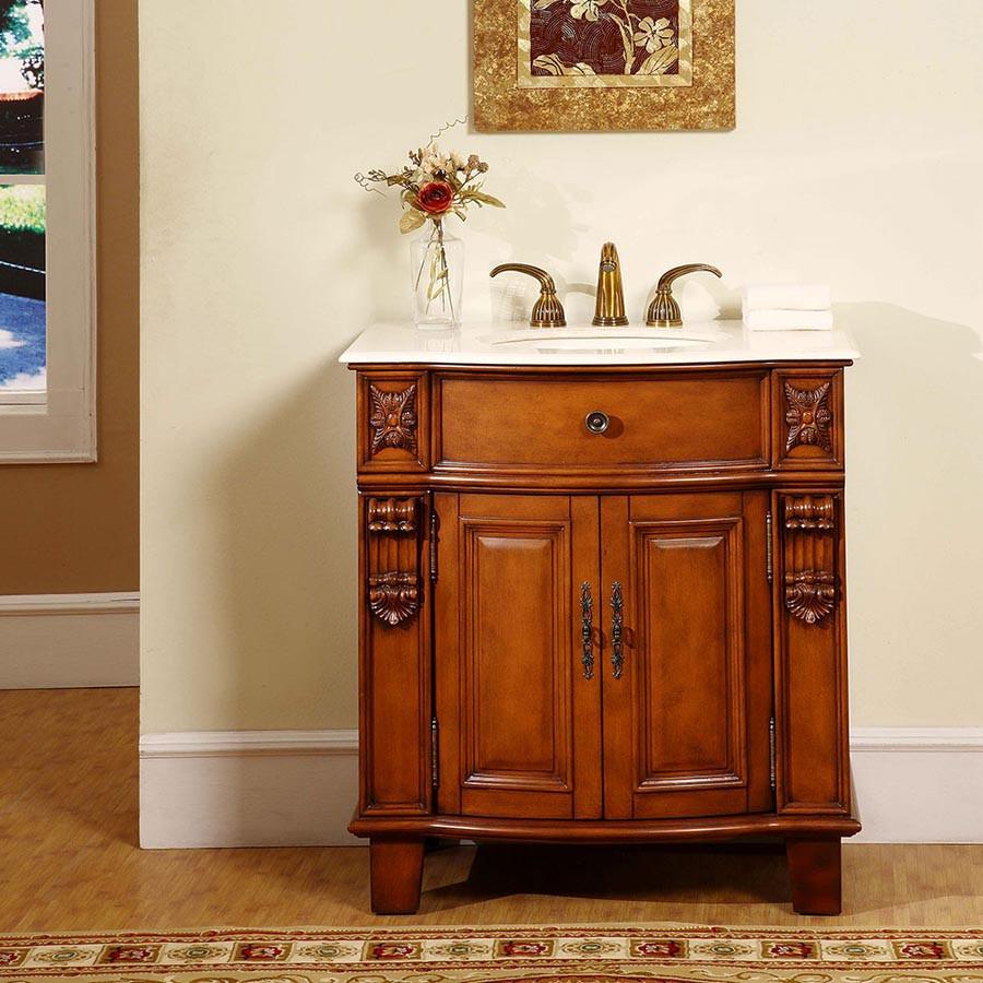 Silkroad 33" Traditional Single Sink Bathroom Vanity Vanity Silkroad Exclusive 