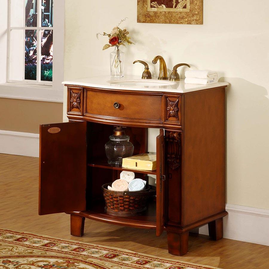 Silkroad 33" Traditional Single Sink Bathroom Vanity Vanity Silkroad Exclusive 