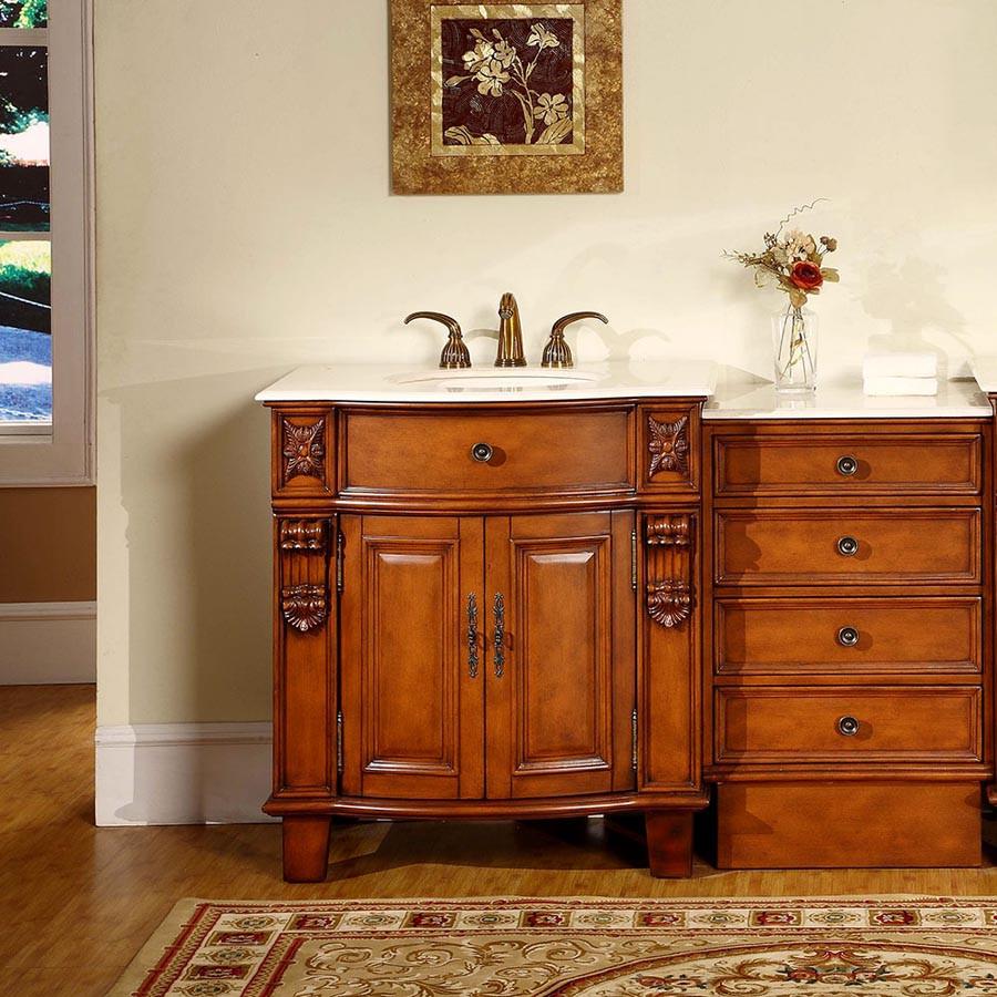 Silkroad 53" Traditional Single Sink Bathroom Vanity Vanity Silkroad Exclusive 