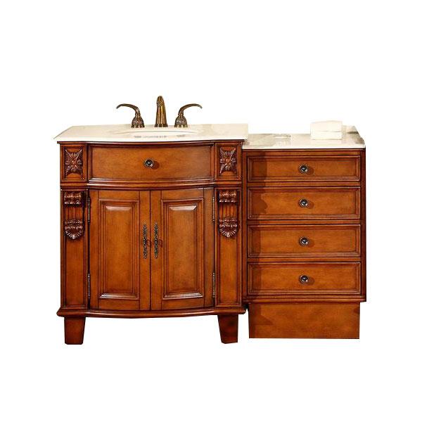 Silkroad 53" Traditional Single Sink Bathroom Vanity Vanity Silkroad Exclusive 