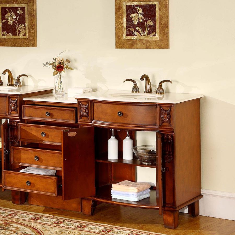 Silkroad 53" Traditional Single Sink Bathroom Vanity Vanity Silkroad Exclusive 