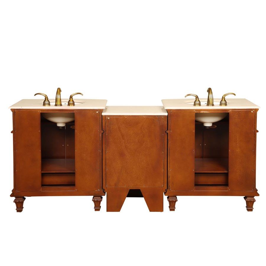 Silkroad 80" Traditional Double Sink Bathroom Vanity Vanity Silkroad Exclusive 