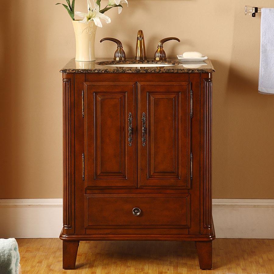 Silkroad 28" Transitional Single Sink Bathroom Vanity Vanity Silkroad Exclusive 