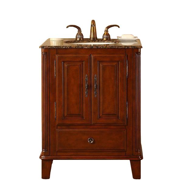 Silkroad 28" Transitional Single Sink Bathroom Vanity Vanity Silkroad Exclusive 