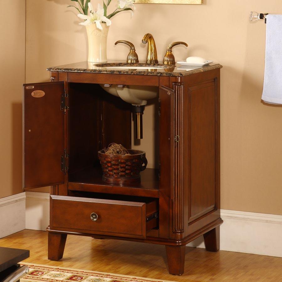 Silkroad 28" Transitional Single Sink Bathroom Vanity Vanity Silkroad Exclusive 