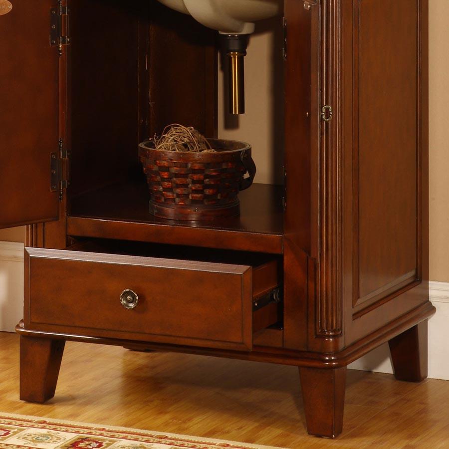 Silkroad 28" Transitional Single Sink Bathroom Vanity Vanity Silkroad Exclusive 