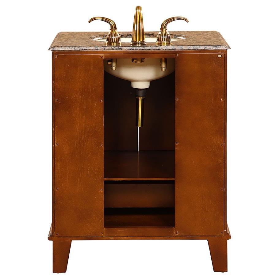 Silkroad 28" Transitional Single Sink Bathroom Vanity Vanity Silkroad Exclusive 