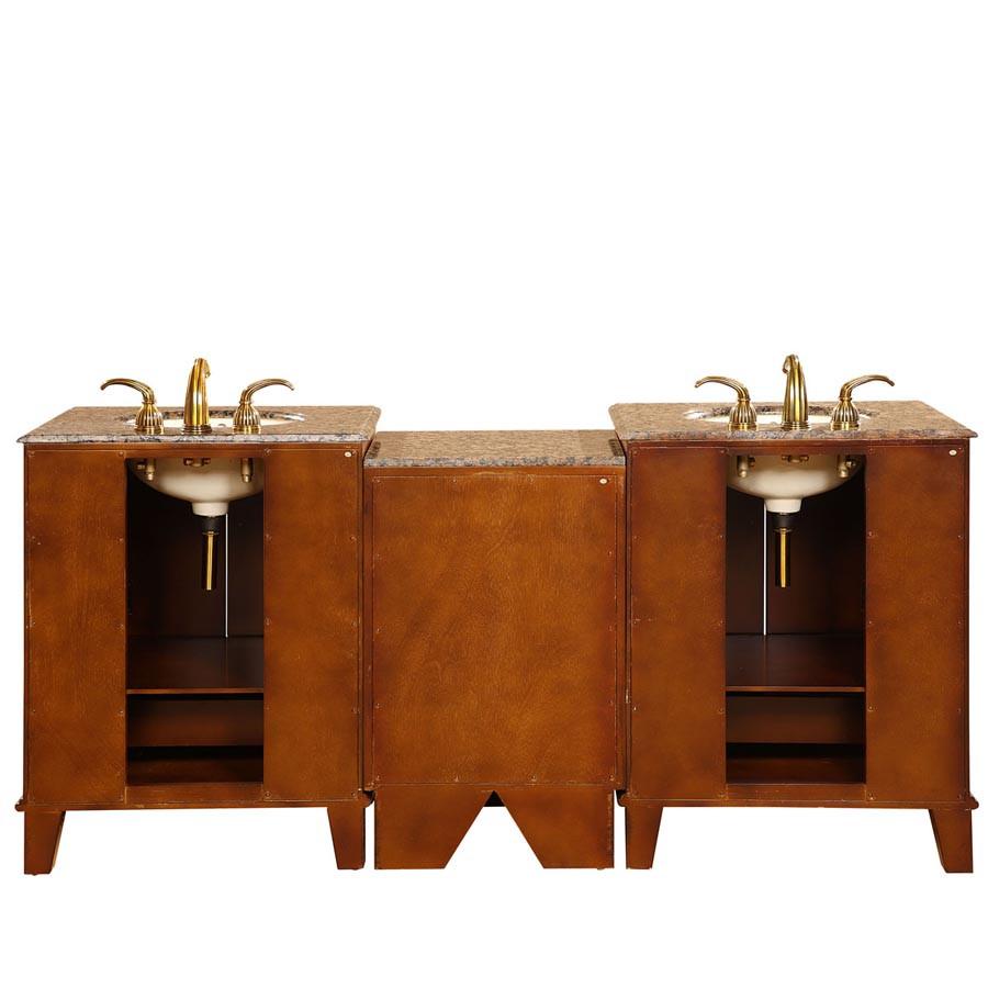 Silkroad 76" Transitional Double Sink Bathroom Vanity Vanity Silkroad Exclusive 
