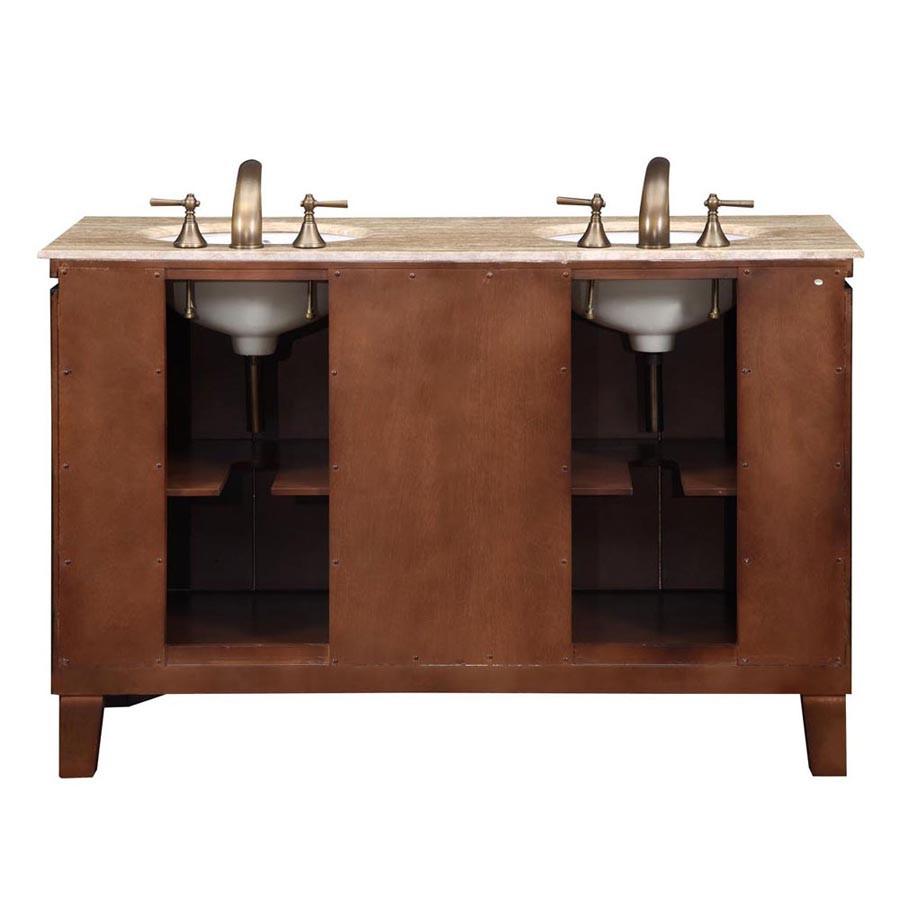 Silkroad 55" Transitional Double Sink Bathroom Vanity Vanity Silkroad Exclusive 