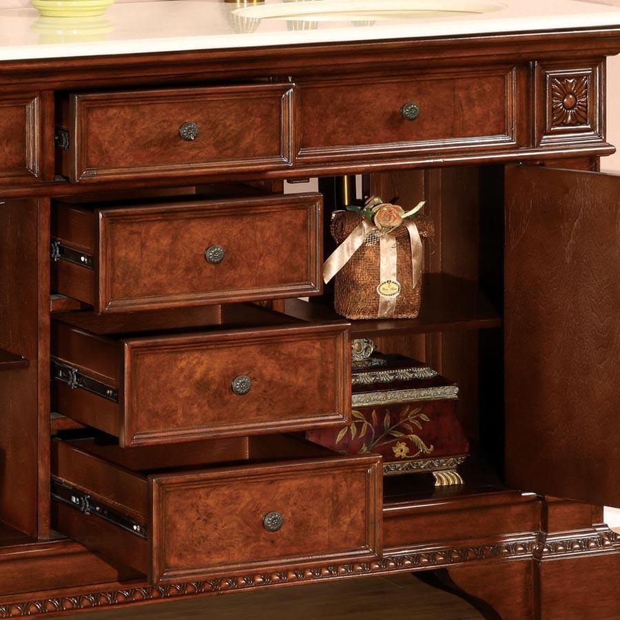 Silkroad 60" Traditional Double Sink Bathroom Vanity Vanity Silkroad Exclusive 