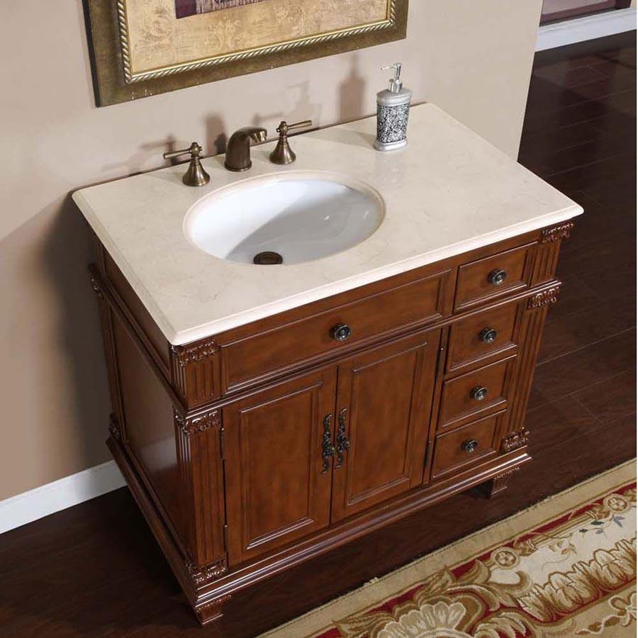 Silkroad 36" Traditional Single Sink Bathroom Vanity Vanity Silkroad Exclusive 