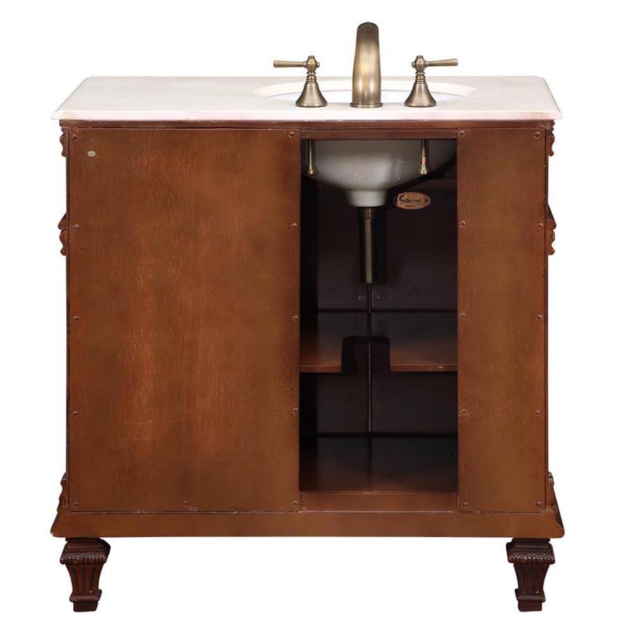 Silkroad 36" Traditional Single Sink Bathroom Vanity Vanity Silkroad Exclusive 