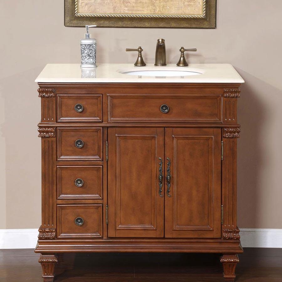 Silkroad 36" Traditional Single Sink Bathroom Vanity Vanity Silkroad Exclusive 