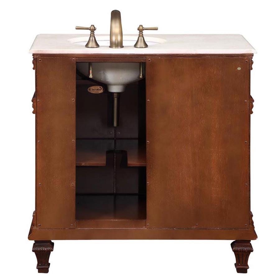 Silkroad 36" Traditional Single Sink Bathroom Vanity Vanity Silkroad Exclusive 