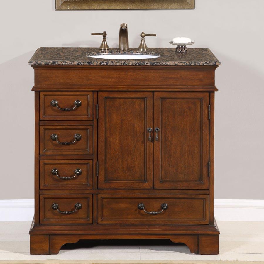 Silkroad 36" Transitional Single Sink Bathroom Vanity Vanity Silkroad Exclusive 