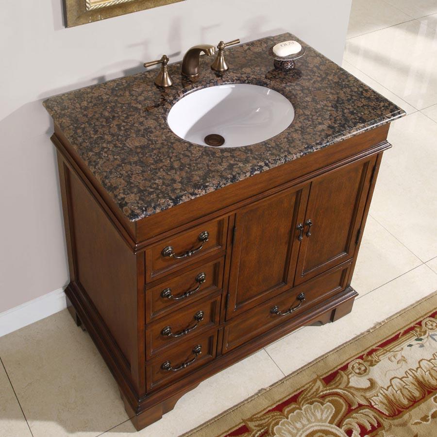 Silkroad 36" Transitional Single Sink Bathroom Vanity Vanity Silkroad Exclusive 