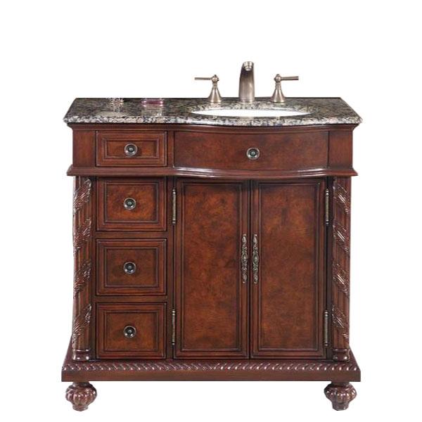 Silkroad 36" Traditional Single Sink Bathroom Vanity Vanity Silkroad Exclusive 