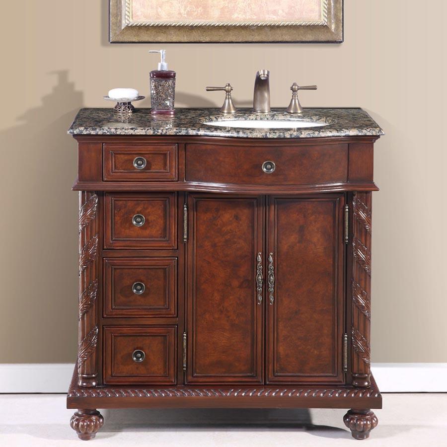 Silkroad 36" Traditional Single Sink Bathroom Vanity Vanity Silkroad Exclusive 