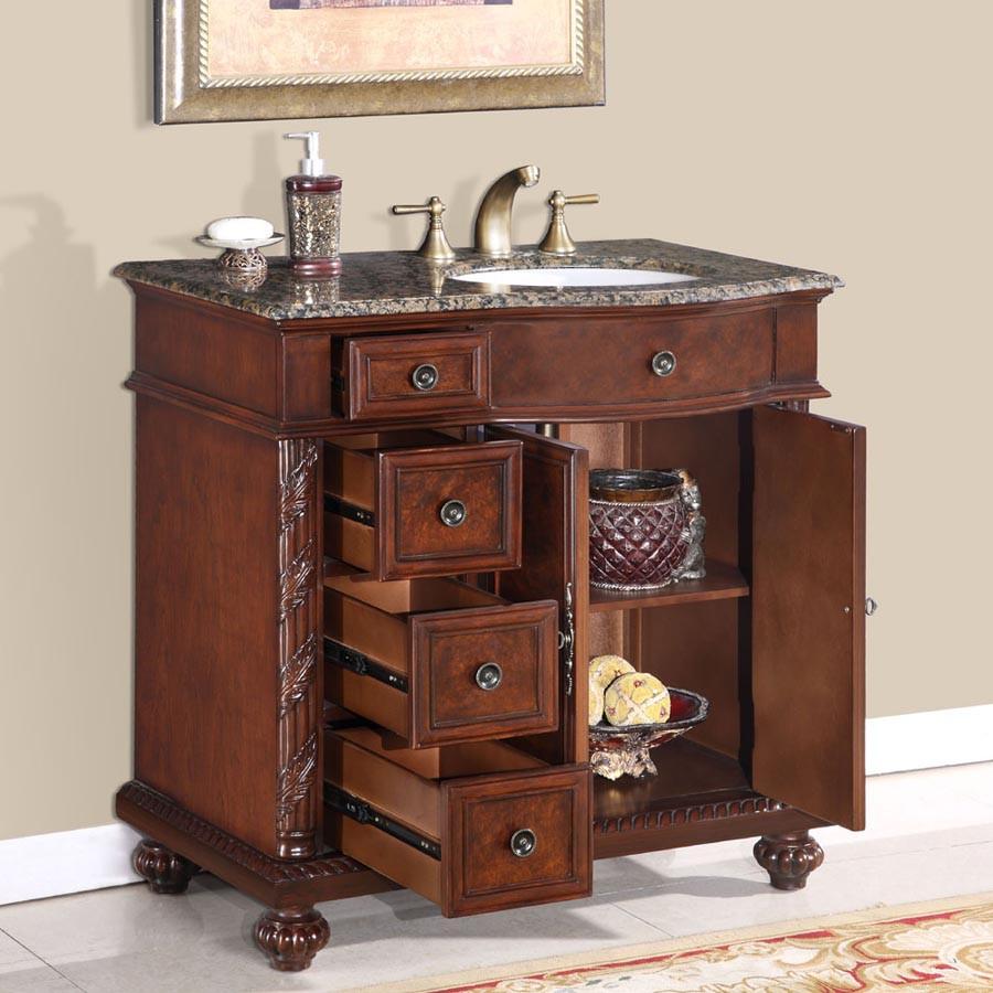 Silkroad 36" Traditional Single Sink Bathroom Vanity Vanity Silkroad Exclusive 