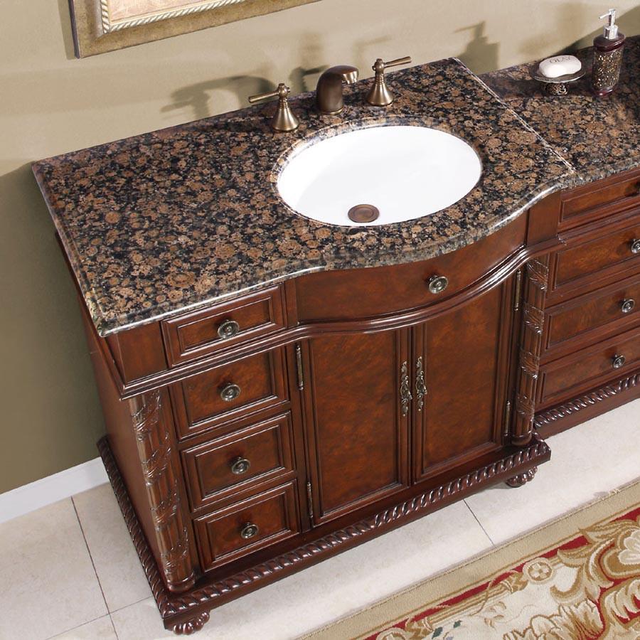 Silkroad 55.5" Traditional Single Sink Bathroom Vanity Vanity Silkroad Exclusive 