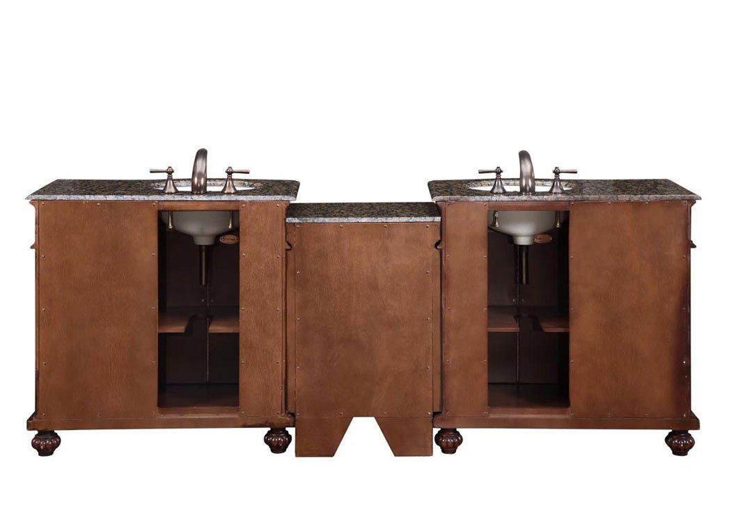 Silkroad 90.25" Traditional Double Sink Bathroom Vanity Vanity Silkroad Exclusive 
