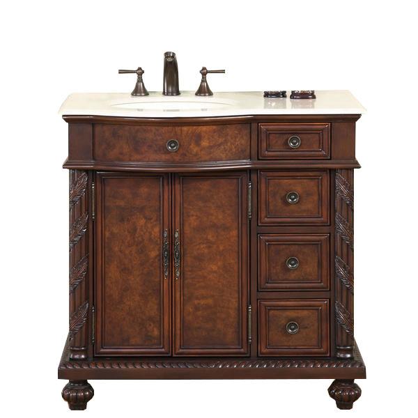 Silkroad 36" Traditional Single Sink Bathroom Vanity Vanity Silkroad Exclusive 