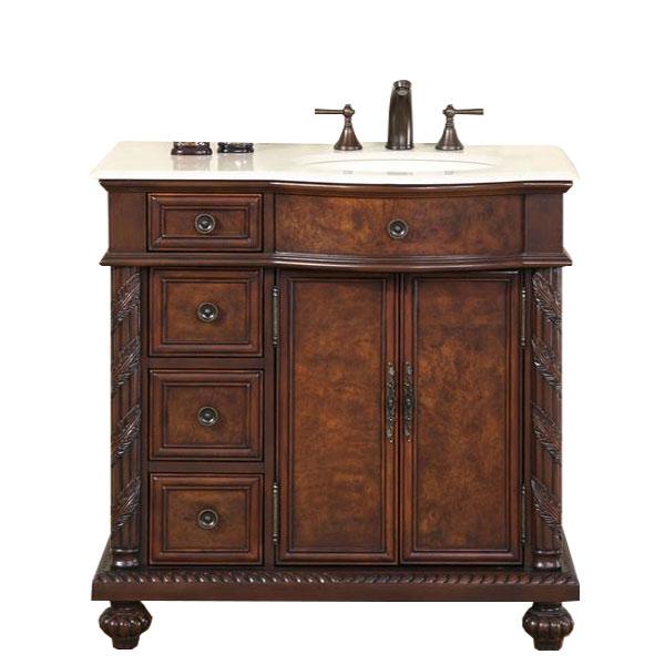 Silkroad 36" Traditional Single Sink Bathroom Vanity Vanity Silkroad Exclusive 