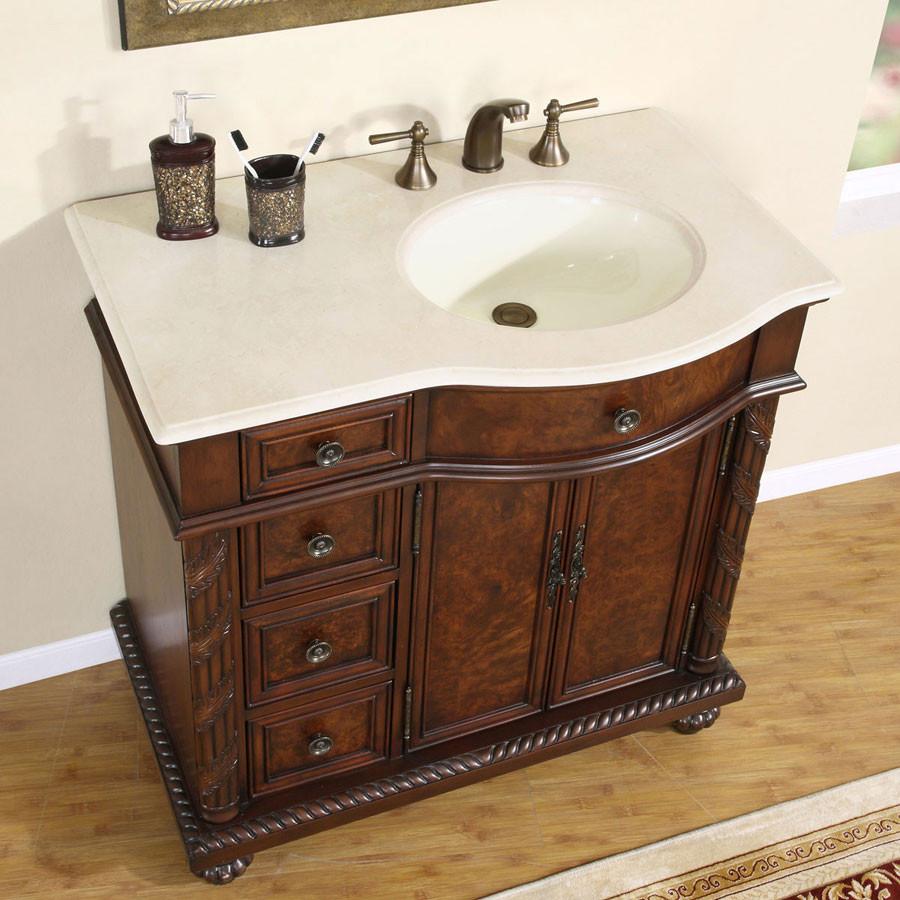 Silkroad 36" Traditional Single Sink Bathroom Vanity Vanity Silkroad Exclusive 