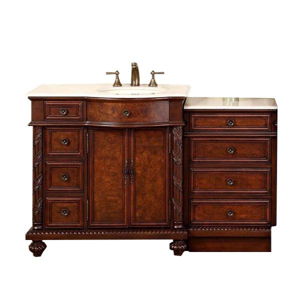 Silkroad 55.5" Traditional Single Sink Bathroom Vanity Vanity Silkroad Exclusive 