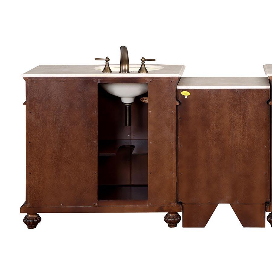 Silkroad 55.5" Traditional Single Sink Bathroom Vanity Vanity Silkroad Exclusive 