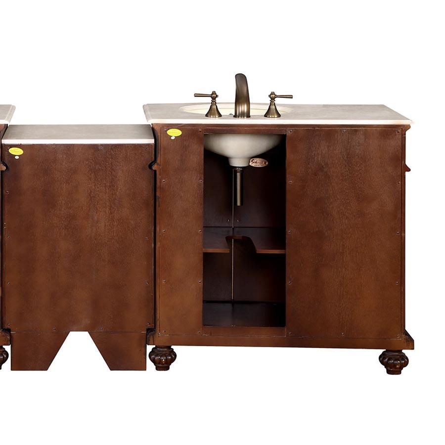 Silkroad 55.5" Traditional Single Sink Bathroom Vanity Vanity Silkroad Exclusive 