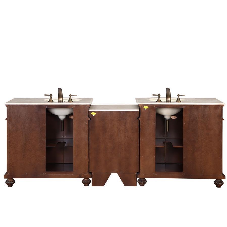 Silkroad 90.25" Traditional Double Sink Bathroom Vanity Vanity Silkroad Exclusive 