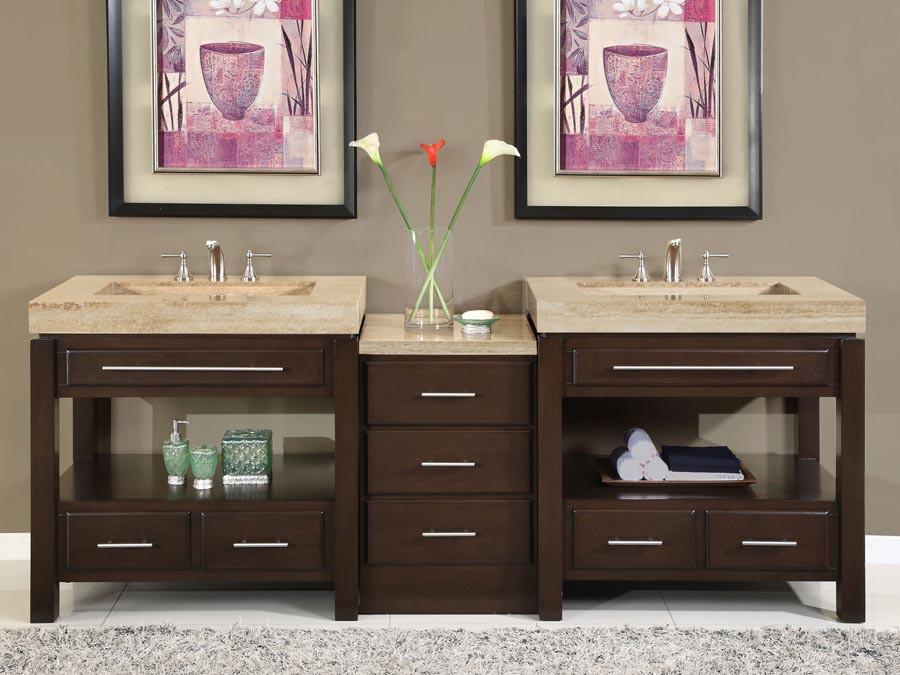 Silkroad 92" Modern Double Sink Bathroom Vanity Vanity Silkroad Exclusive 