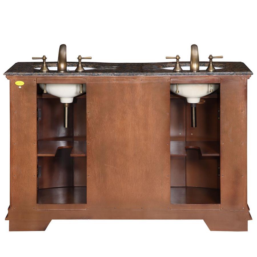 Silkroad 55" Transitional Double Sink Bathroom Vanity Vanity Silkroad Exclusive 