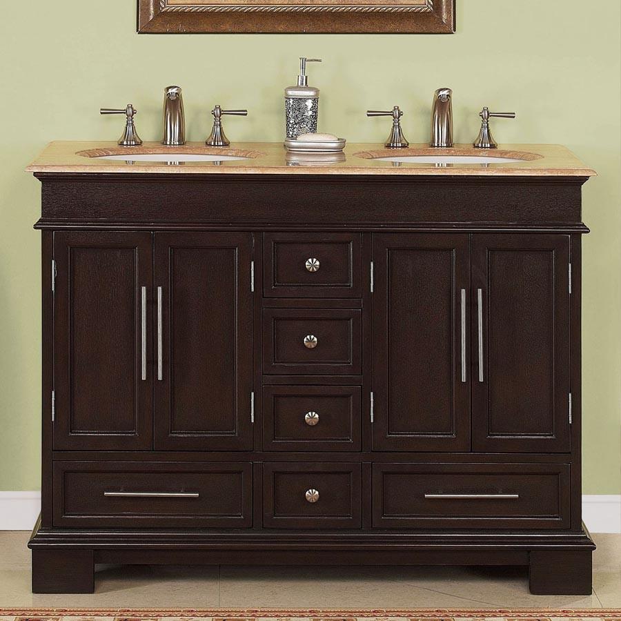 Silkroad 48" Transitional Double Sink Bathroom Vanity Vanity Silkroad Exclusive 