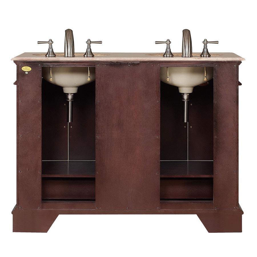 Silkroad 48" Transitional Double Sink Bathroom Vanity Vanity Silkroad Exclusive 