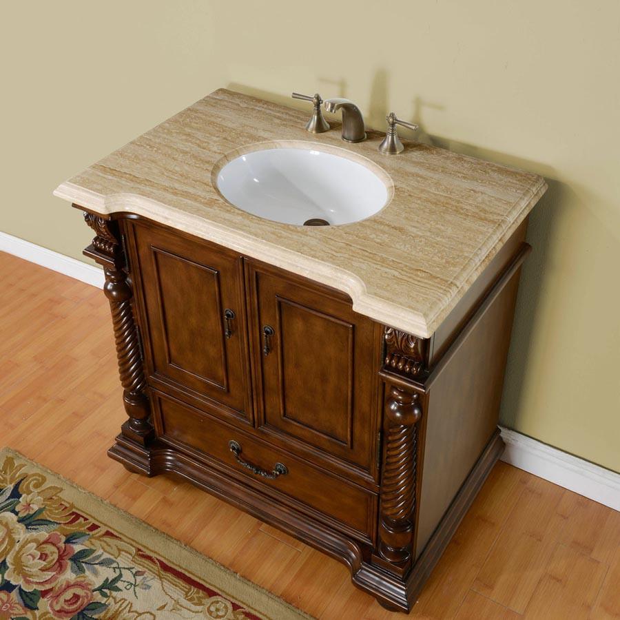 Silkroad 36" Transitional Single Sink Bathroom Vanity Vanity Silkroad Exclusive 