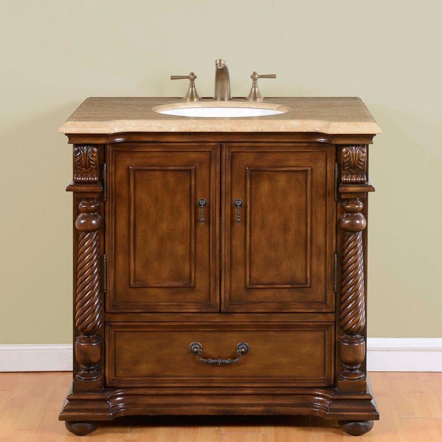 Silkroad 36" Transitional Single Sink Bathroom Vanity Vanity Silkroad Exclusive 