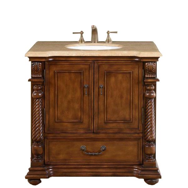 Silkroad 36" Transitional Single Sink Bathroom Vanity Vanity Silkroad Exclusive 